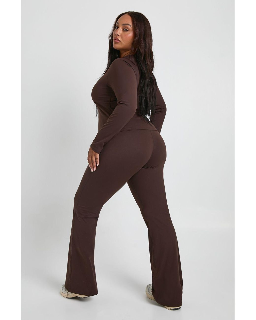 Boohoo Blue Plus Super Soft High Waist Flared Legging