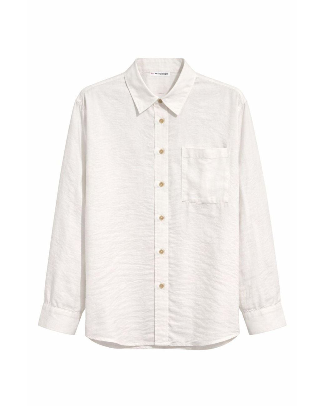 MixRay White Relaxed Fit Shirt With Pocket