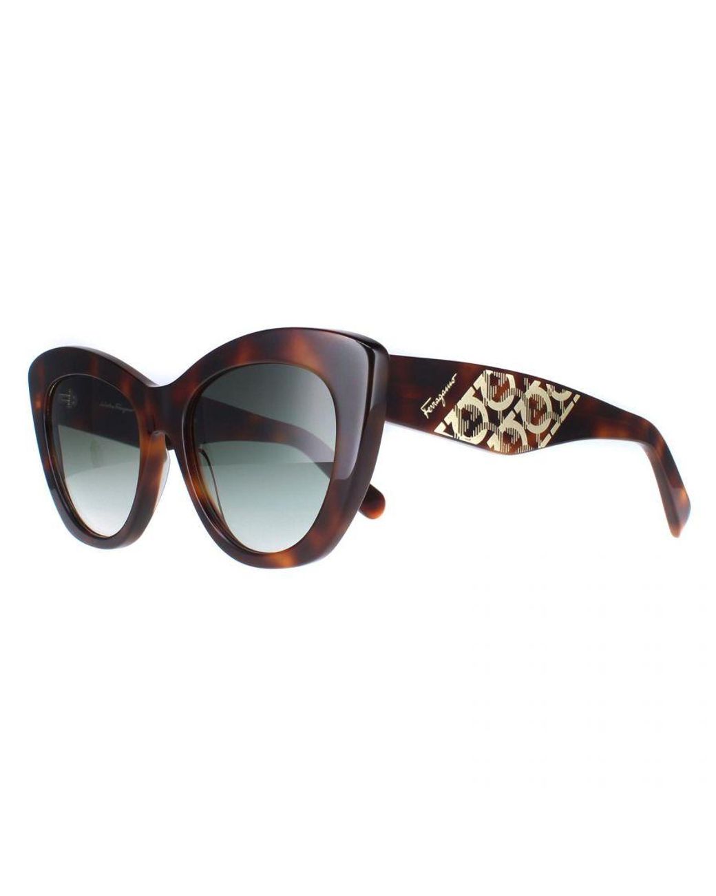 Ferragamo Brown Cat Eye Tortoise Gradient Sf1022S