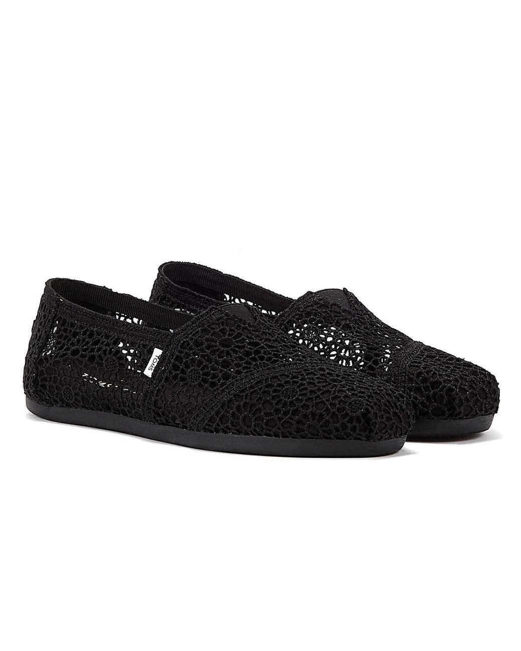 TOMS Black Apargata Crochet Espadrilles Sandal
