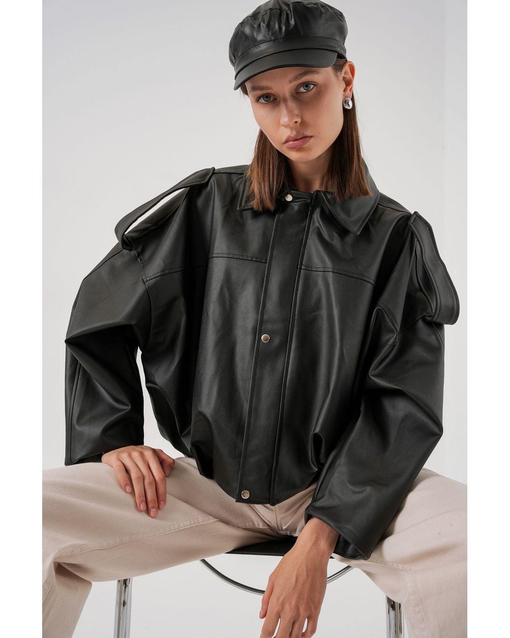 Bigdart Black Oversized Zip-Up Jacket
