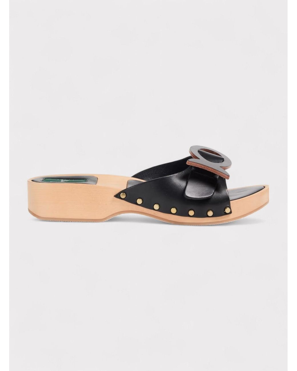 Emilio Pucci Natural Appliquéd Leather Clog Sandals