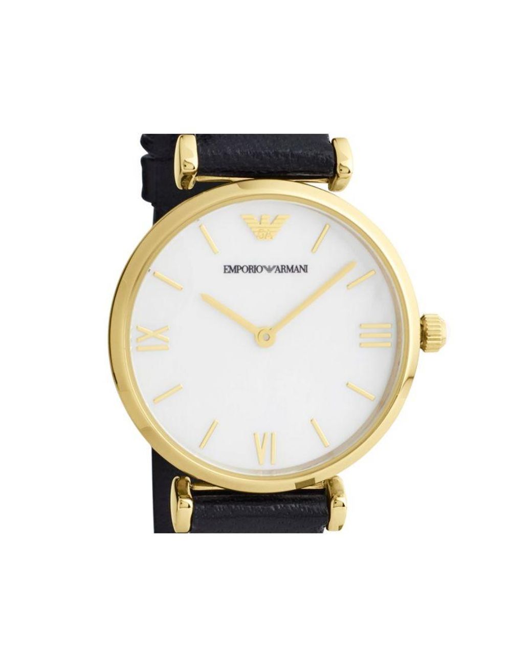 Emporio Armani Black Ar1910 Gp Mother Of Pearl Dial Strap