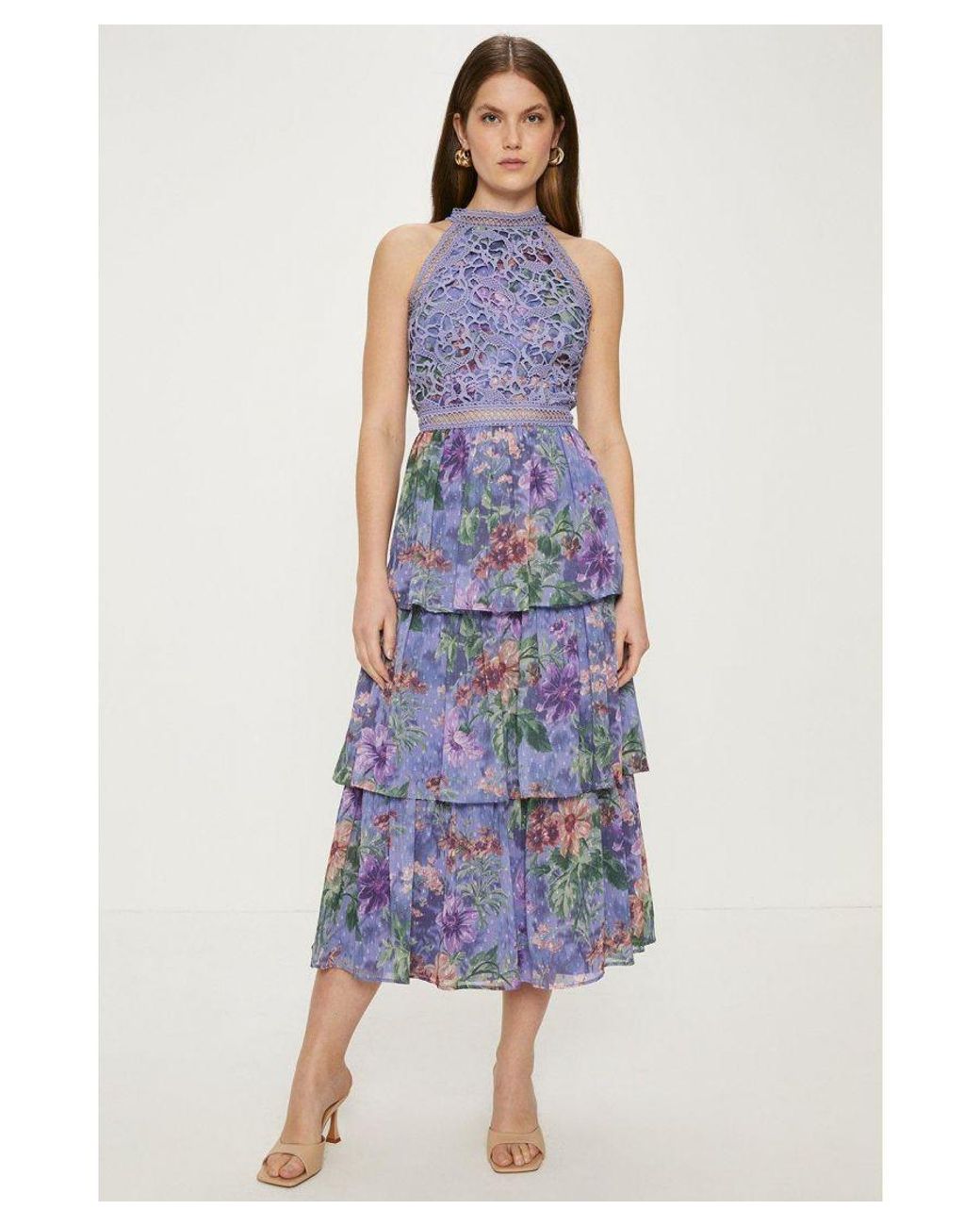 Oasis purple floral dress online
