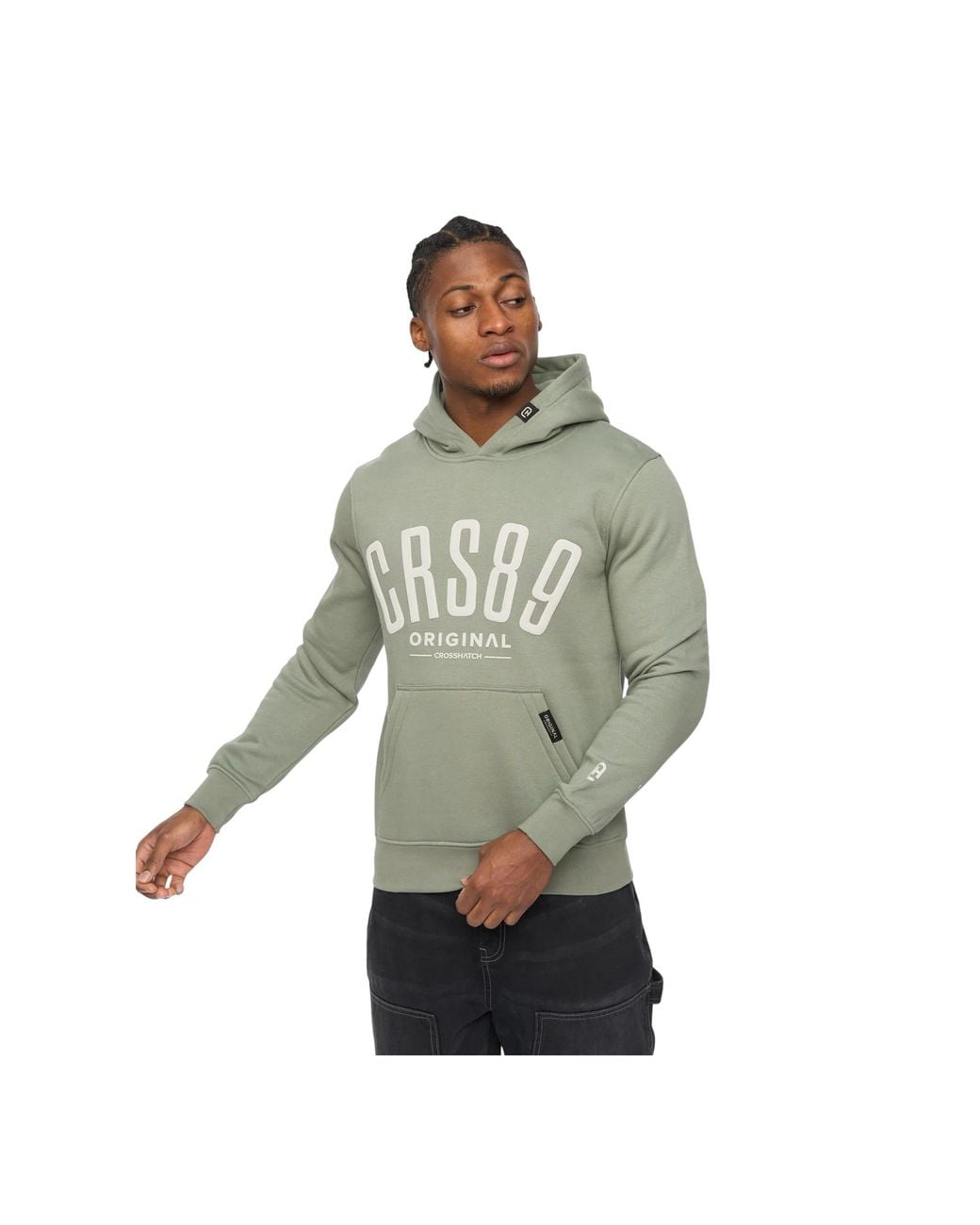 Crosshatch Green Hallfell Hoodie for men
