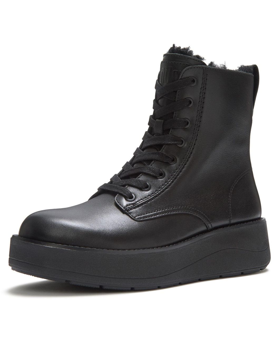 Fitflop Black Gen-Ff Roam Shearling Leather All Boots