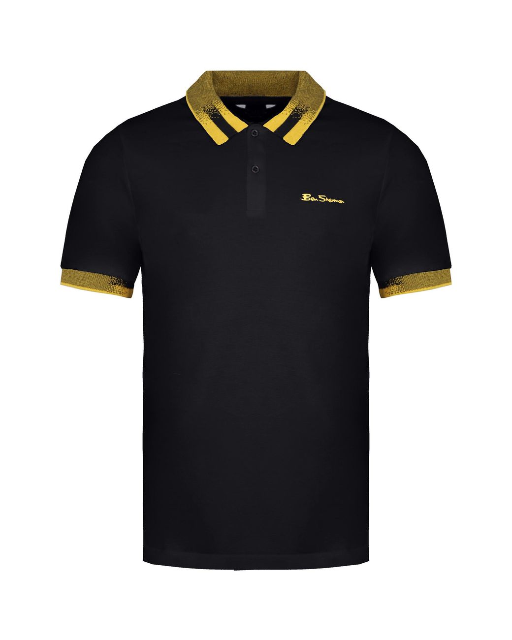 Ben Sherman Black Collar Interest Polo Shirt Cotton for men