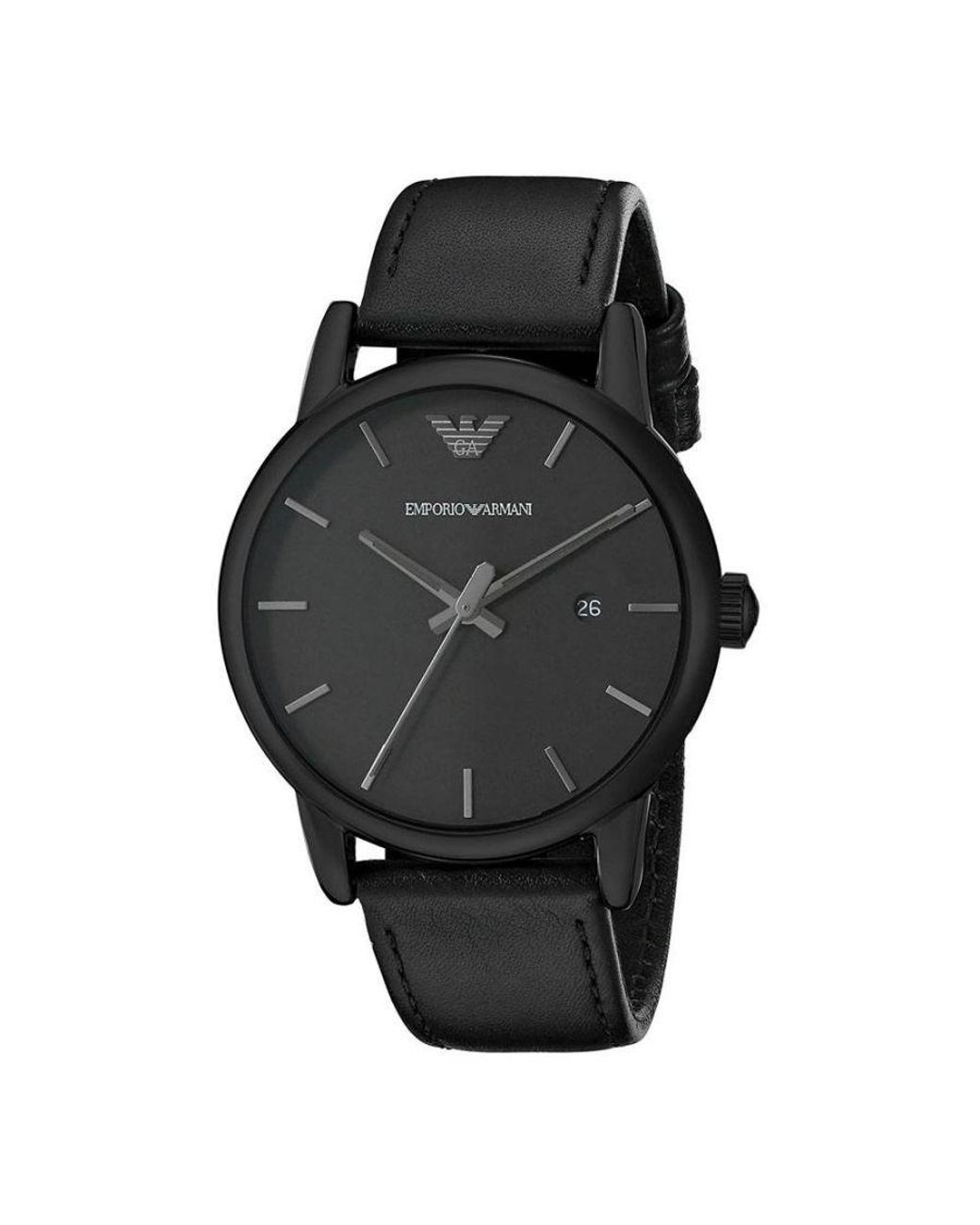 Emporio Armani Luigi Black Watch Ar1732 Leather for Men | Lyst UK