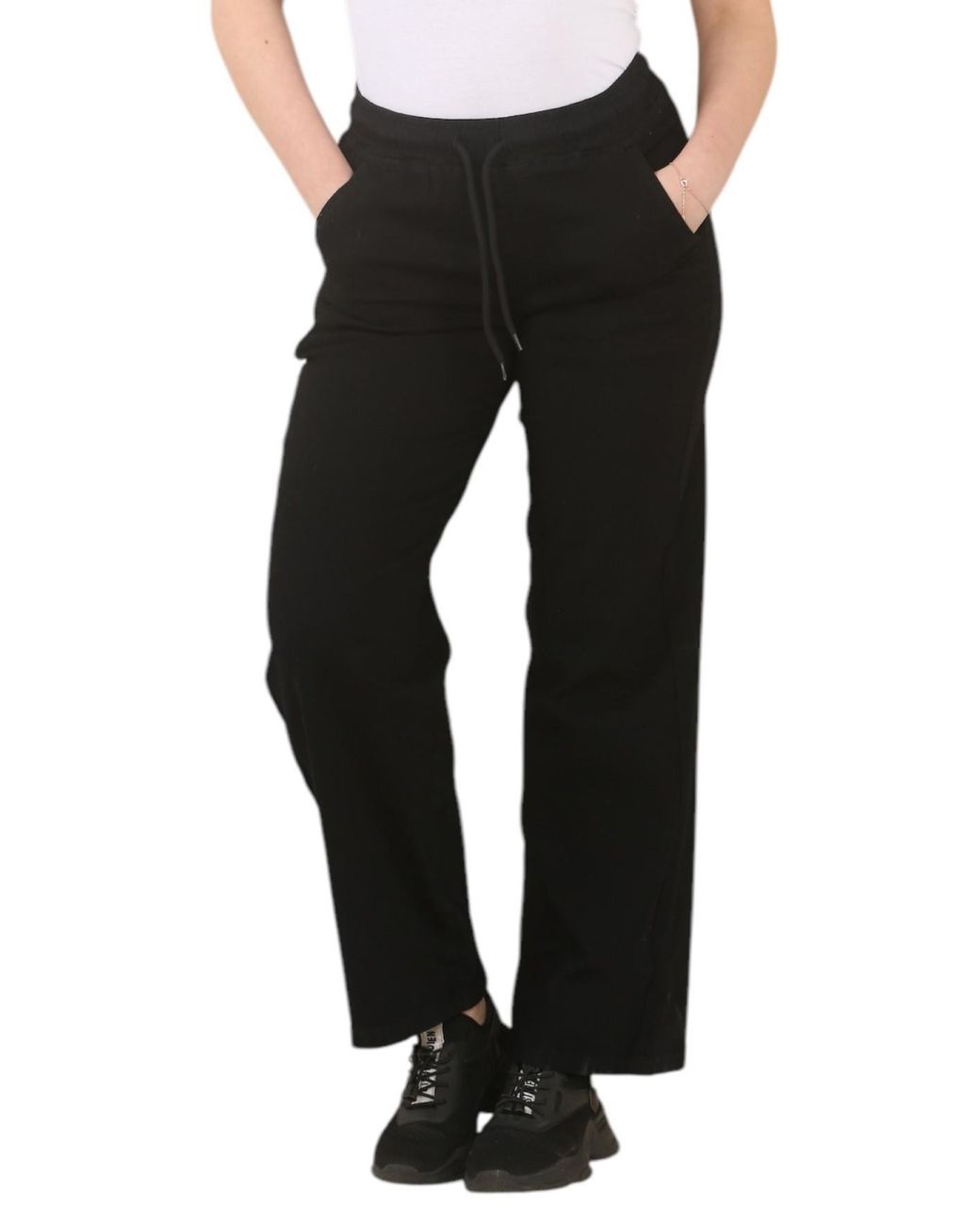 MYT Black Elasticated High Waist Wide Leg Jeans