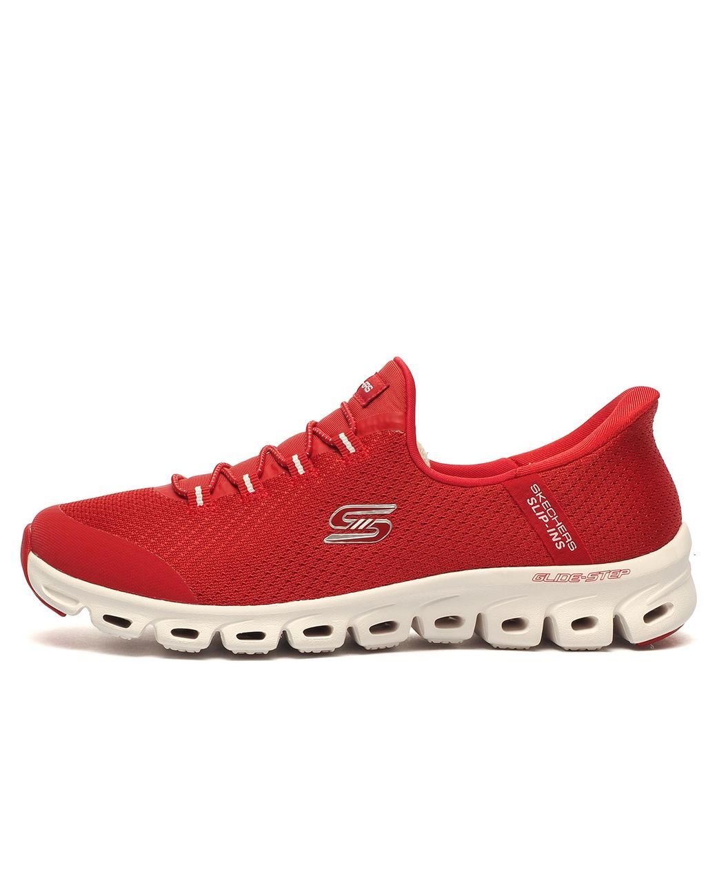 Skechers Red Glide Hands Free Slip-Ins Memory Foam Trainers