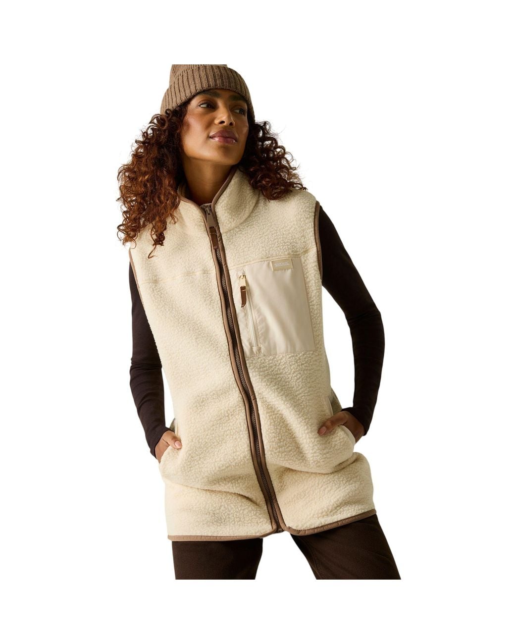 Regatta Natural Ladies Borg Longline Body Warmer (Light Vanilla/