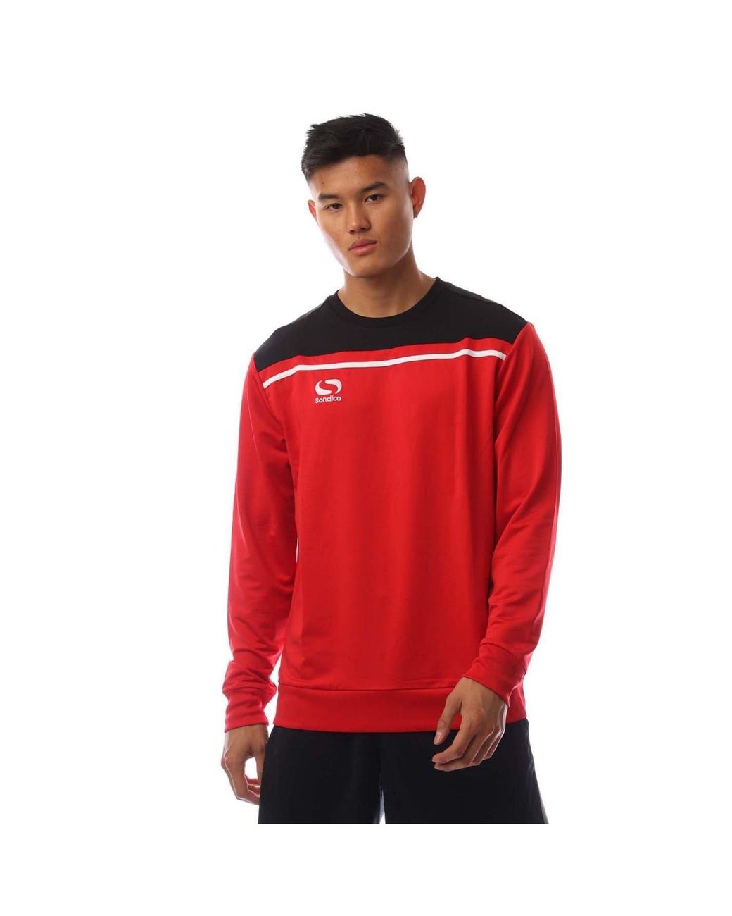 Sondico Red Precision Crew Neck Long Sleeve Sweatshirt for men