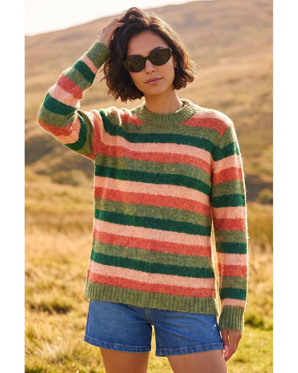 Roman Yellow Stripe Soft Knit Jumper