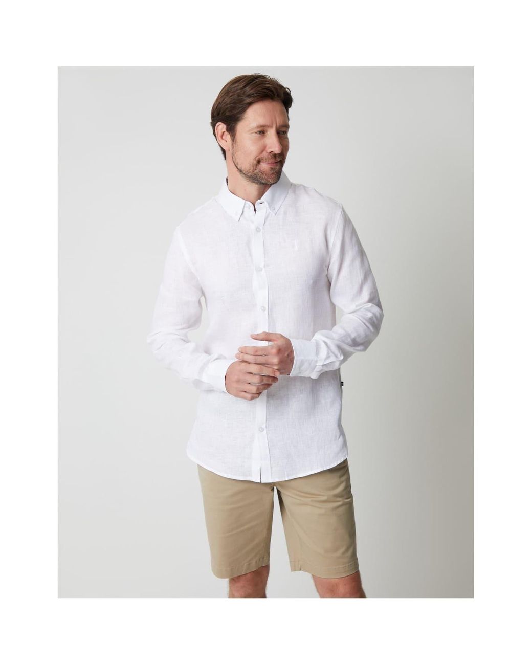 Saltwell Gray Regular Fit Long Sleeve Cuff Shirt for men