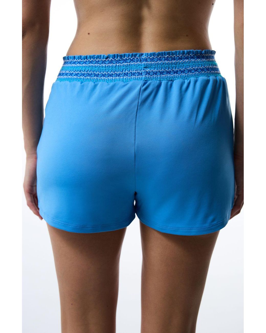 Penti Blue Mid-Waist Mini Tie Shorts