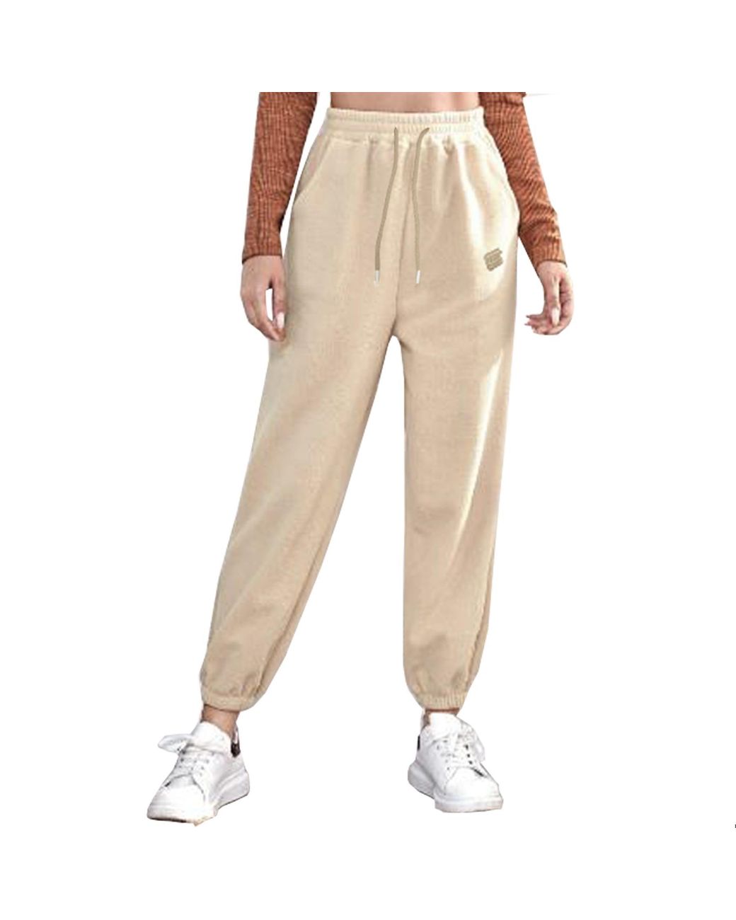 Enzo Natural Ladies Oversized Joggers