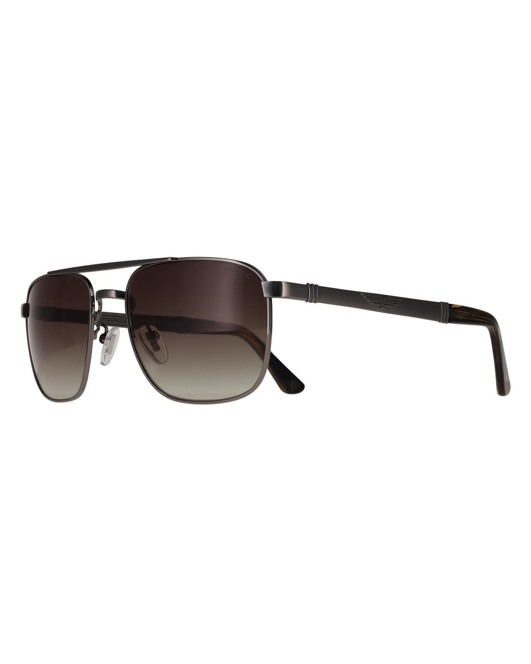 Police Brown Aviator Shiny Gunmetal Gradient Spl890M Origins 3 for men