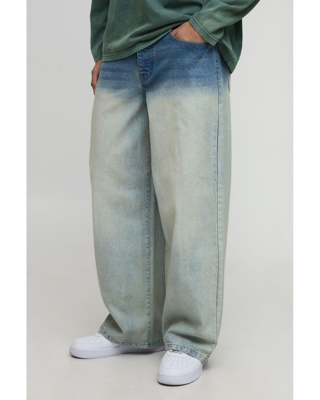 BoohooMAN Blue Basic Baggy Fit Jeans for men