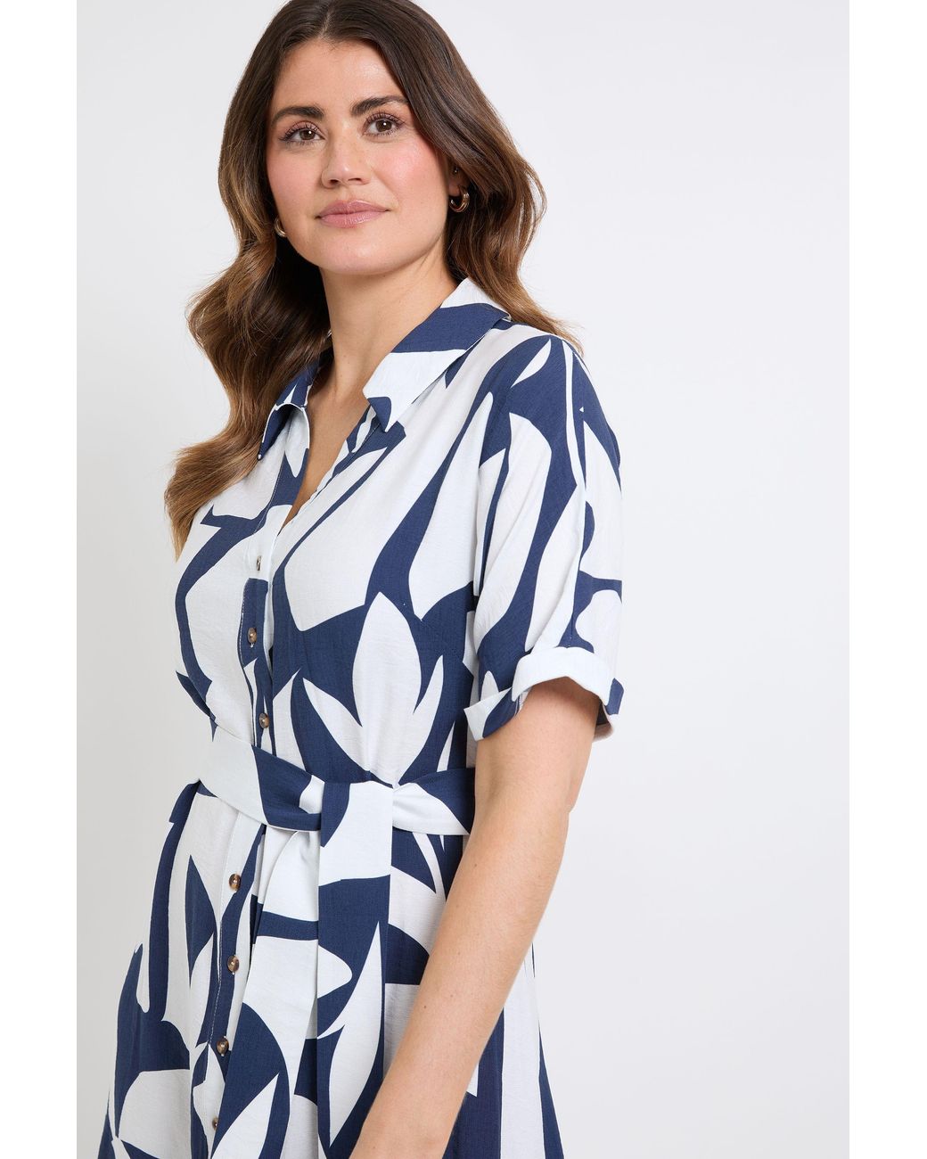 Wallis White Abstract Short Sleeve Shirt Dress
