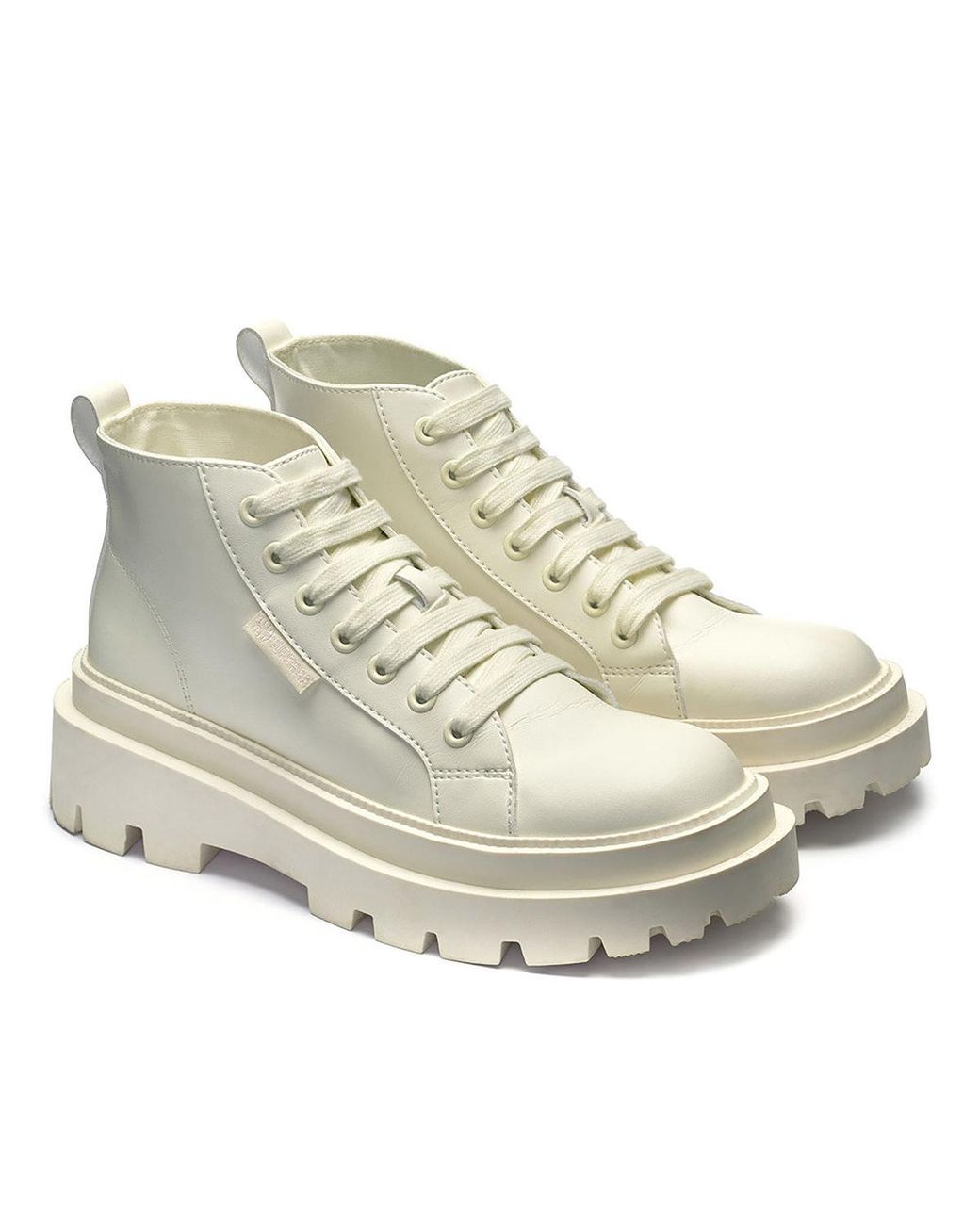 Superga White Ladies 3052 Alpina Apex Faux Leather Mid Cut High Tops (Total)