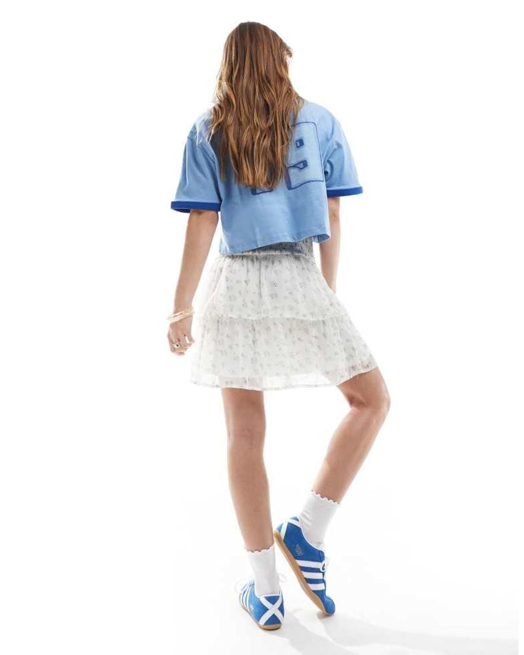 Vero Moda White Smilla Tiered Mini Skirt