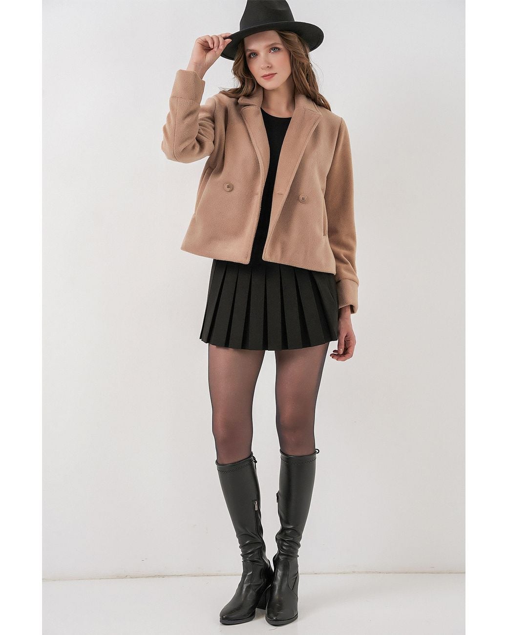 Bigdart Brown Textured Double Breasted Jacket