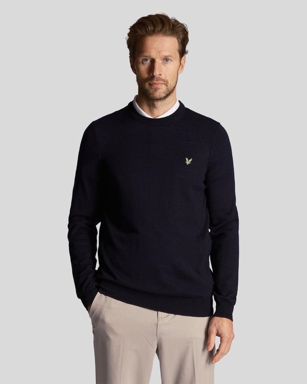 Lyle & Scott Blue Golf Polyblend Crew Neck Pullover for men