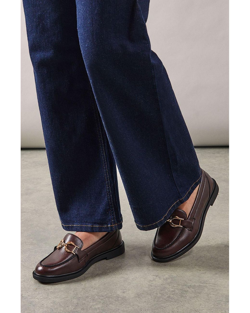 Wallis Blue Lineka Metal Snaffle Smart Loafer
