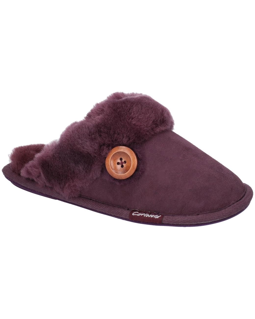 Cotswold Purple Lechlade Sheepskin Mule Slipper