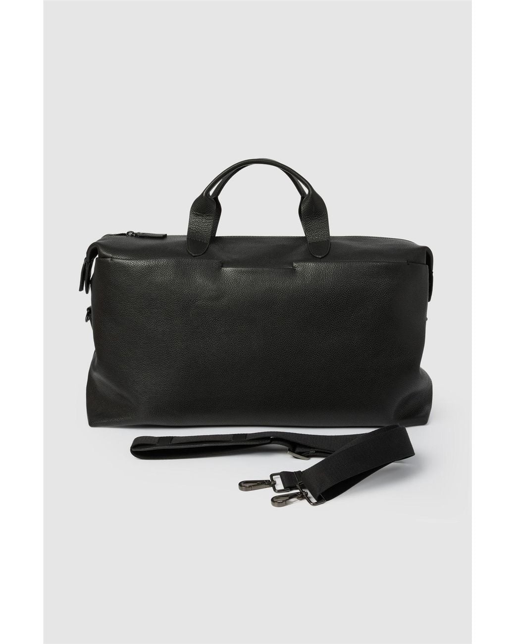 Antique Rogue Black Leather Holdall for men