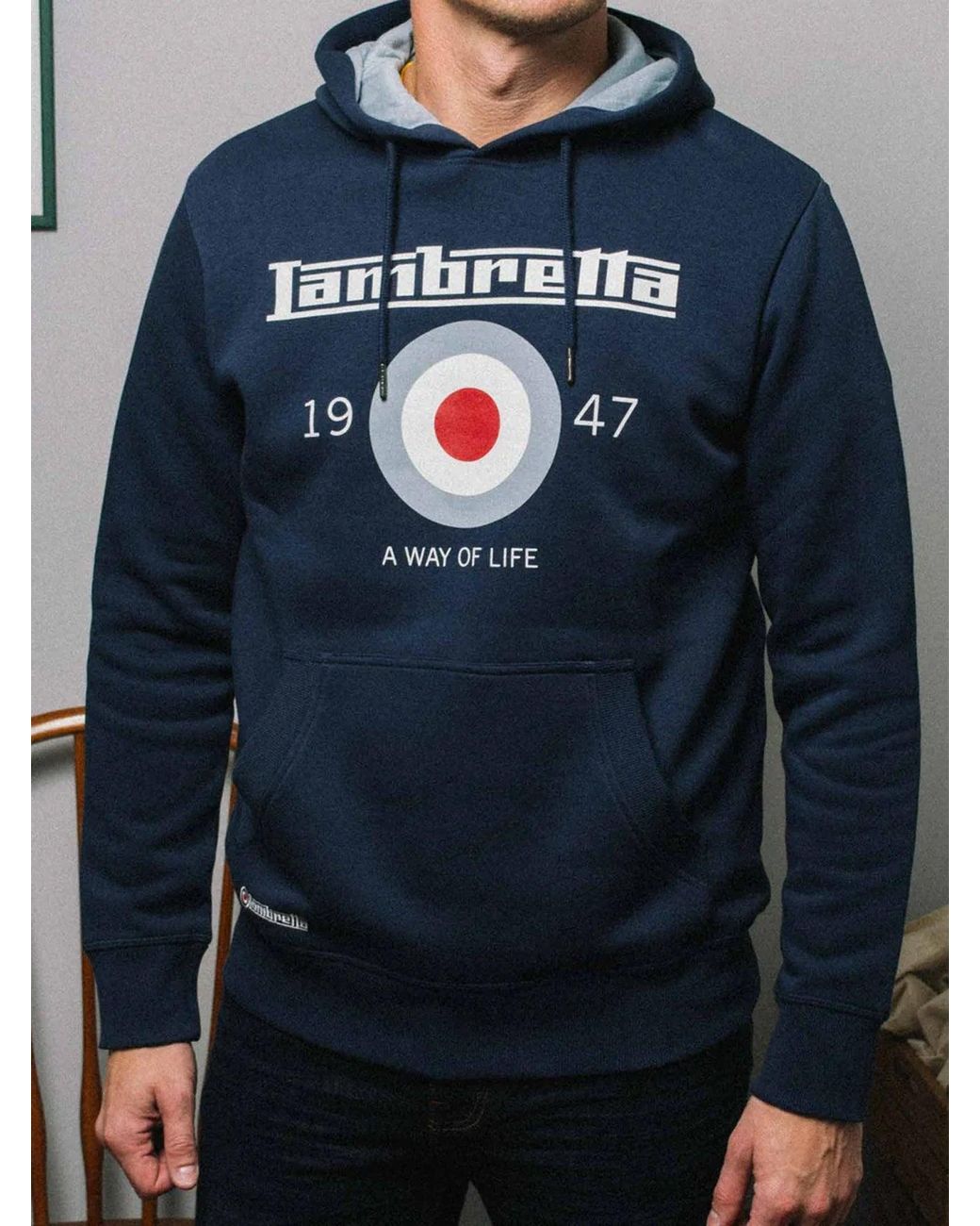 Lambretta Blue Target Hoodie for men
