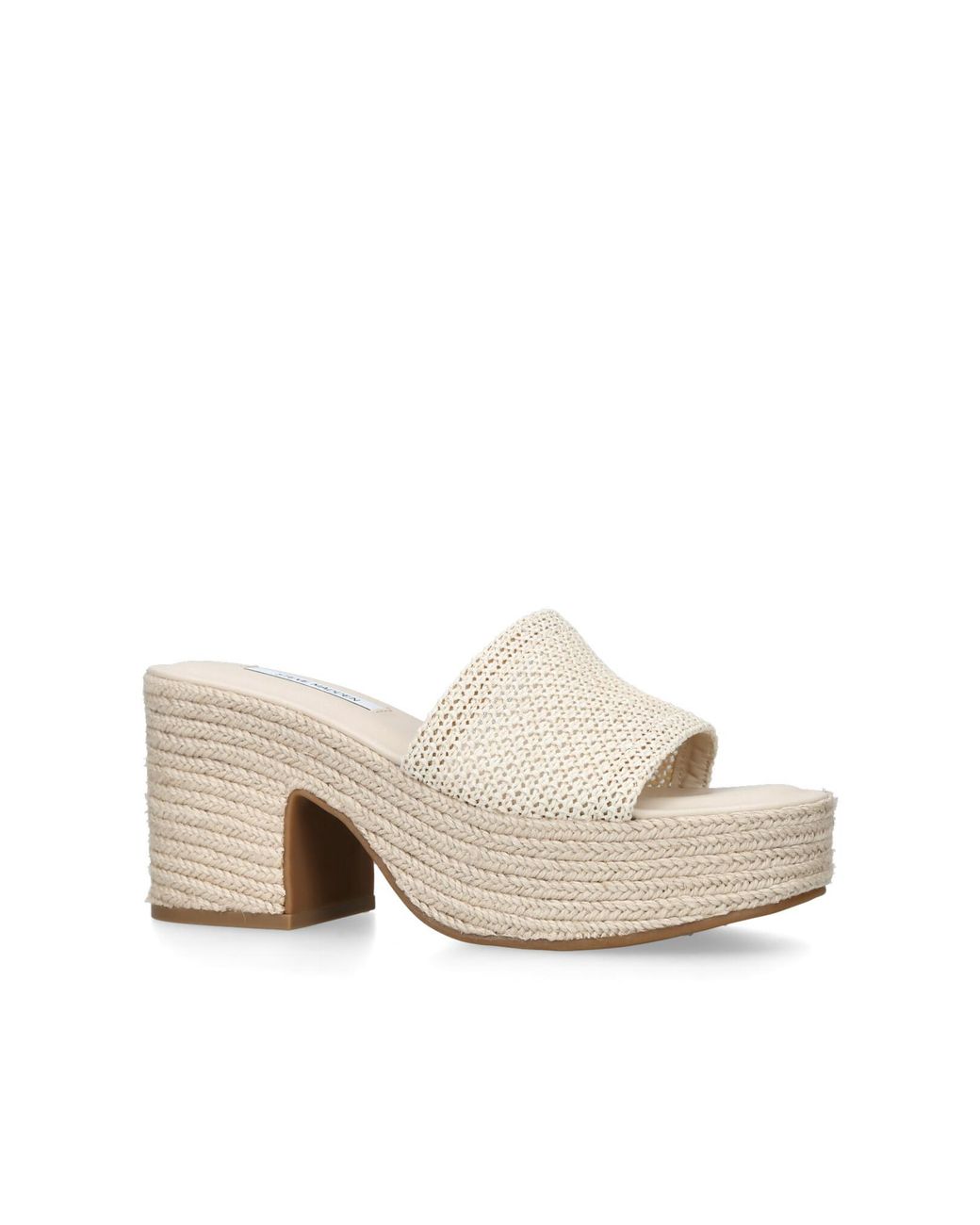 Steve Madden White Trippy Cream Raffia Sandals