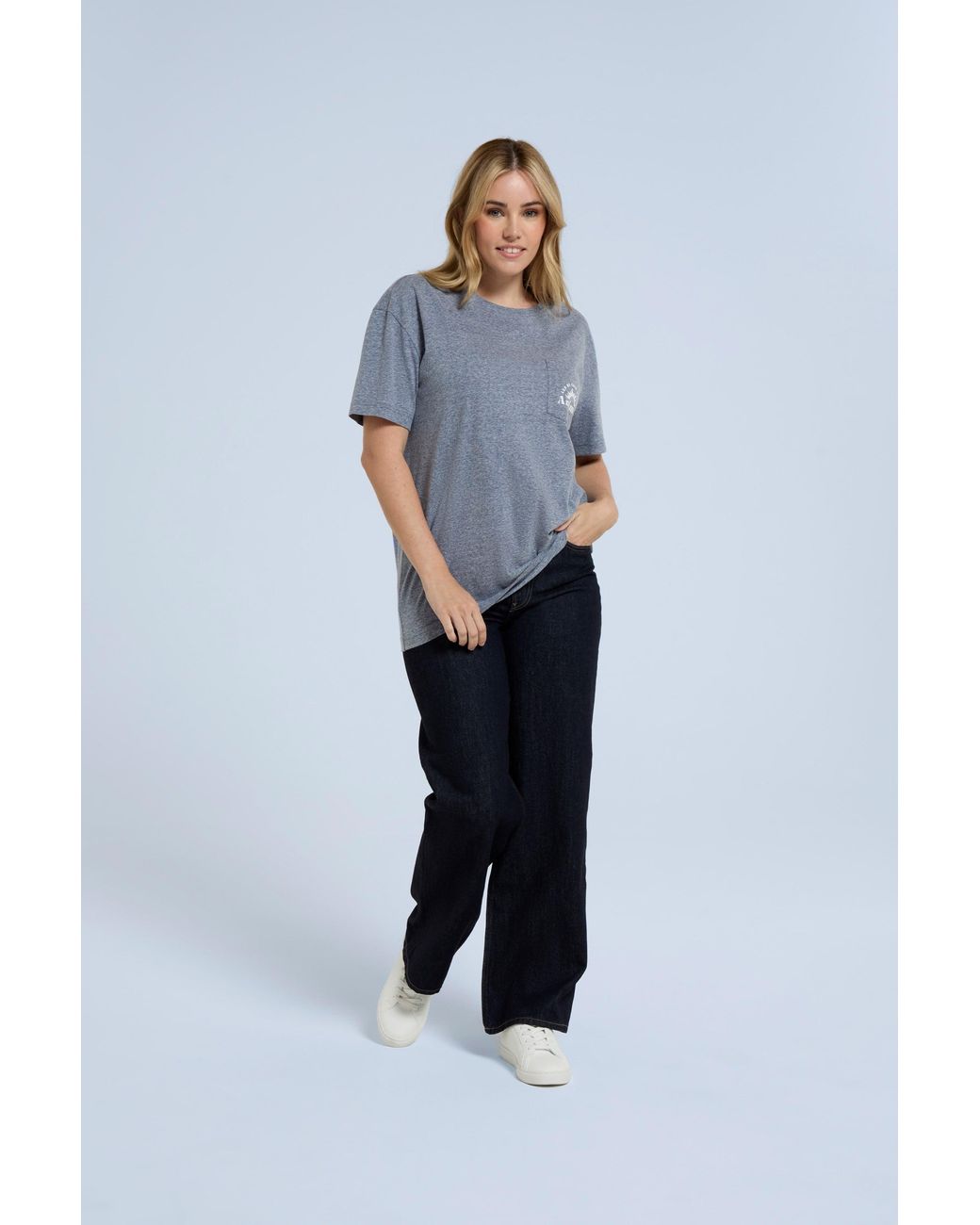 Mountain Warehouse Gray 'Elena' Pocket T-Shirt Cotton Relaxed Fit Casual Tee