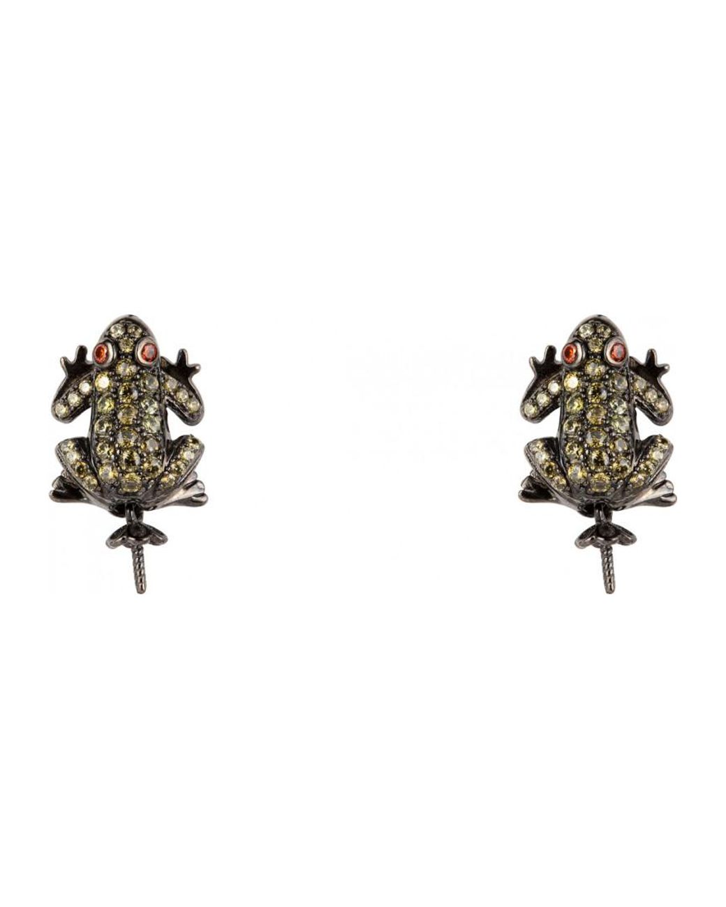 Lancaster Black Jla-Ear-Frog-3 Ladies Earrings