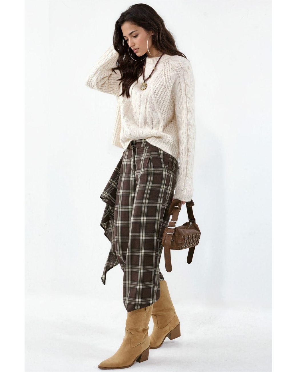 Hiccup Natural Patterned Crew Neck Knit Jumper