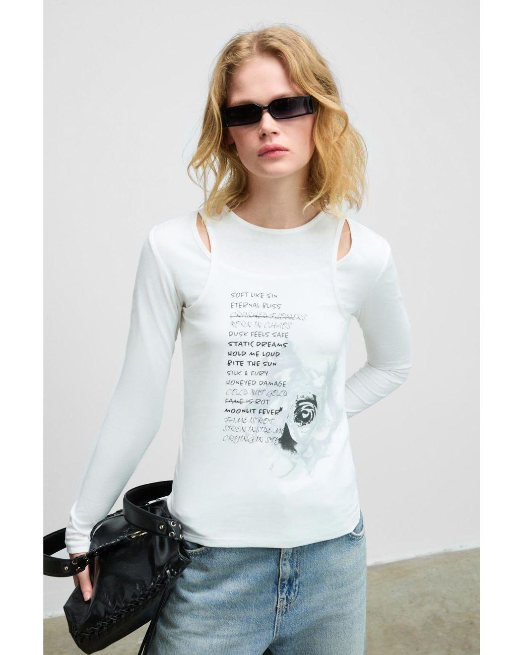 Grimelange White Classic Crew Neck T-Shirt