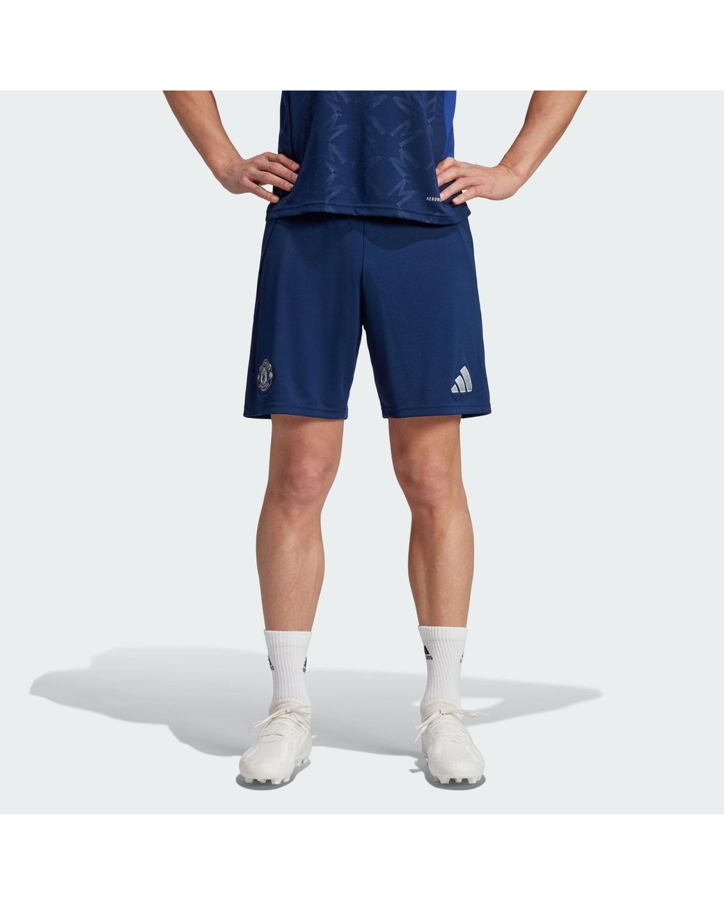 Adidas Originals Blue Manchester United 24/25 Away Shorts for men