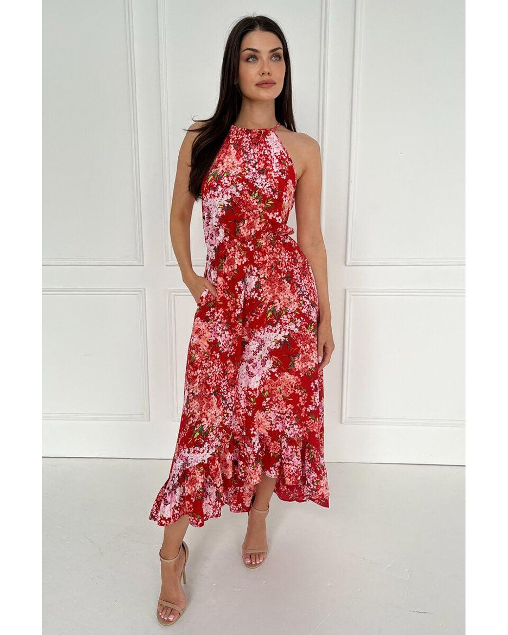 Spaghetti Strap Sundress Lemongrass Spaghetti Strap Floral Print