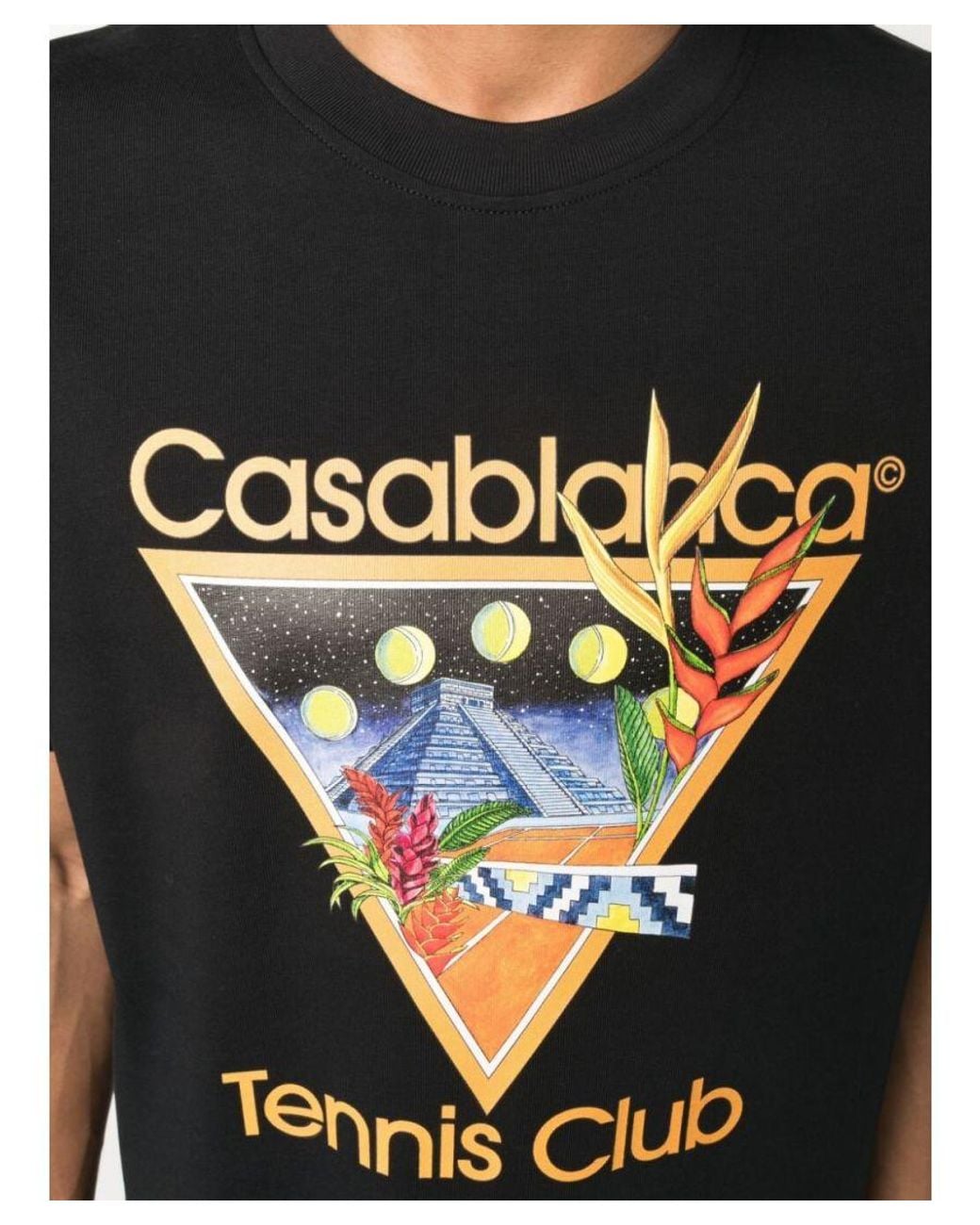 Casablanca Black Tennis Club Icon T-shirt for men