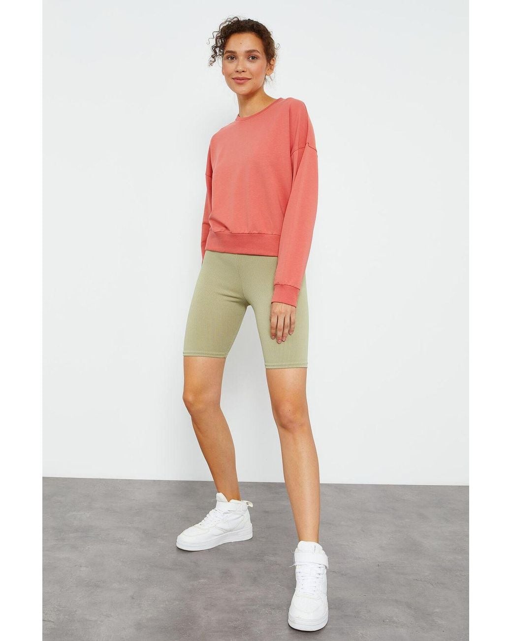 TOMMY LIFE Red Relaxed Crew Neck Sweatshirt