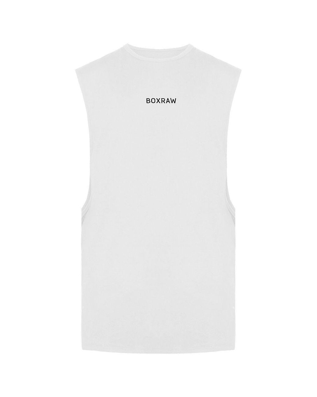 BOXRAW White Smrt-Tec Muscle Tank Top for men