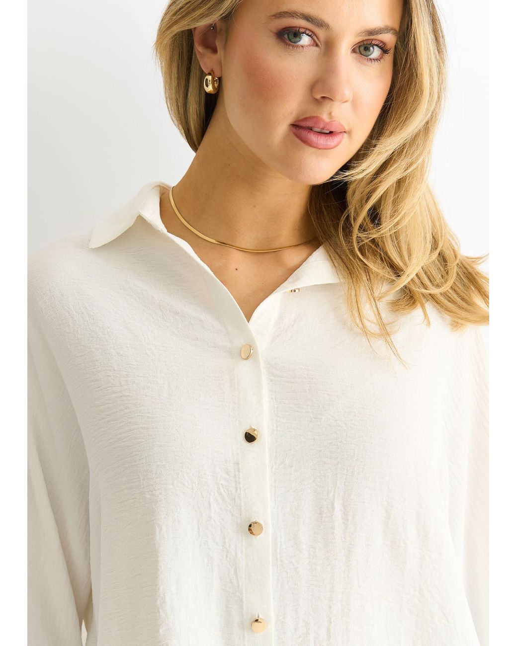 Gini London White Kimono Oversized Blouse
