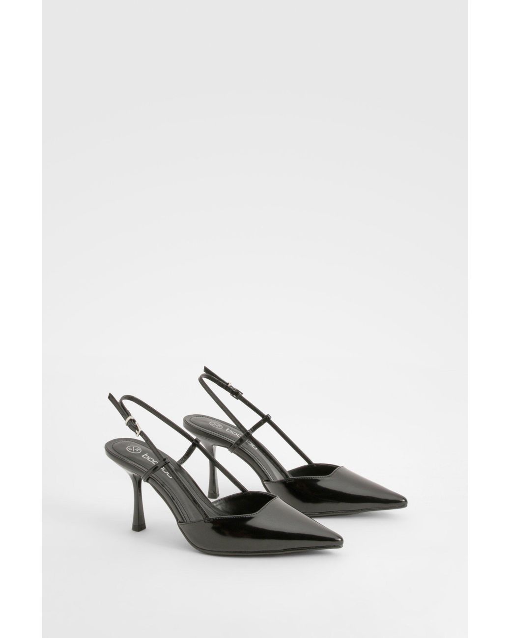 Boohoo White Slingback Box Pointed Court Shoes