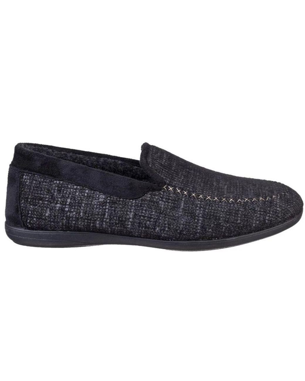 Cotswold Blue Stanley Moc Toe Full Slipper Textile for men