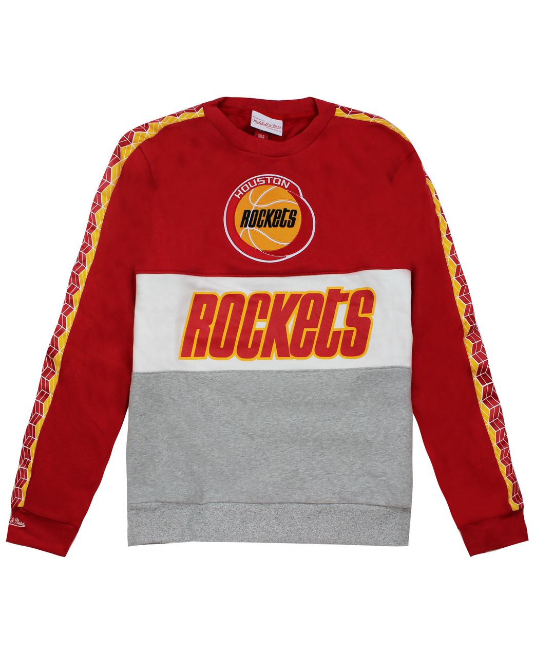 Mitchell & Ness Red Houston Rockets Nba Leading Scorer Fleece Crew Sweater for men