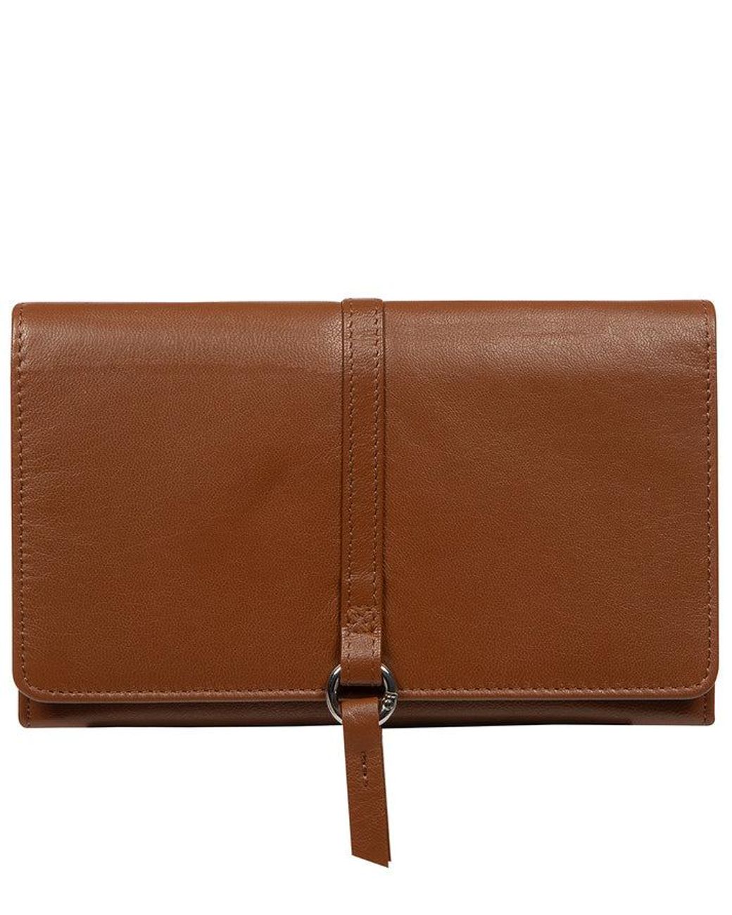NiNa Amora Brown 'Floriana' Leather Purse