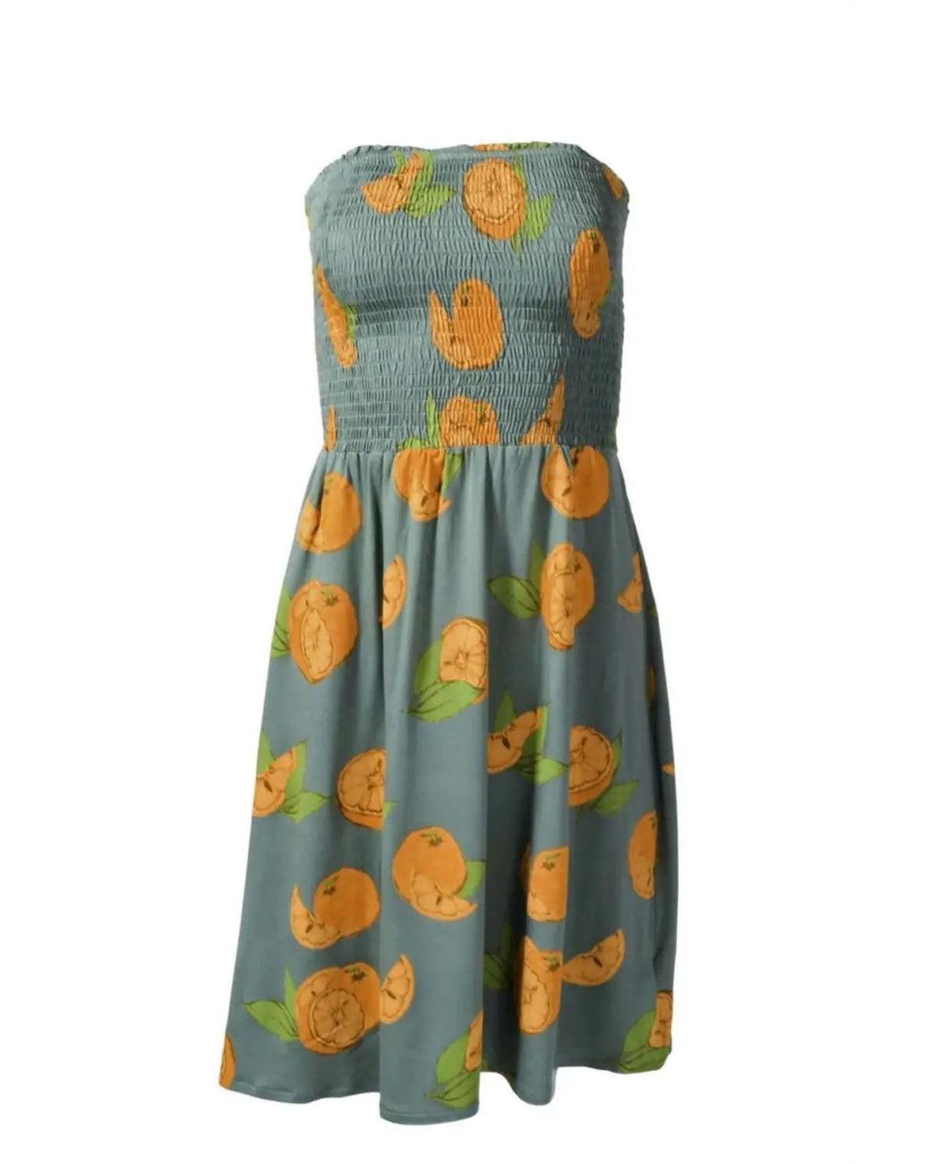 Secret Label Green Bandeau Fruit Print Beach Dress