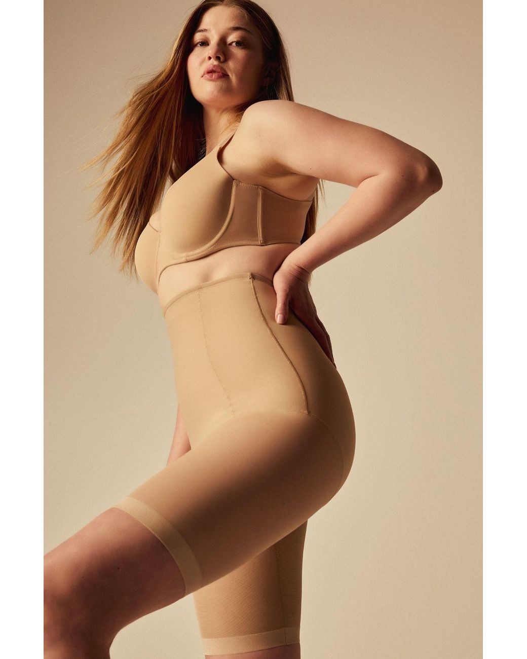 Penti Natural High-Waist Mesh Shapewear Shorts