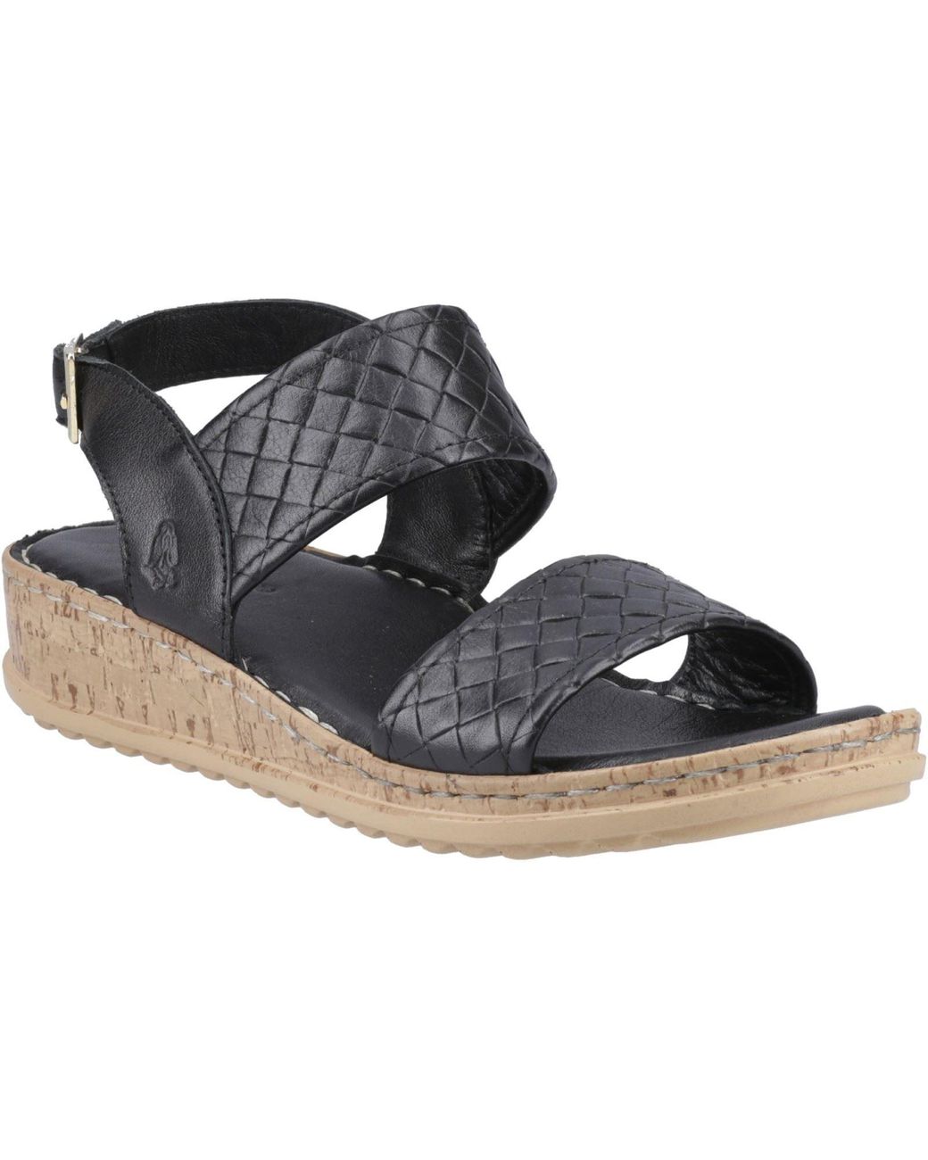 Hush Puppies Blue Ebony Wide Fit Leather Sandals