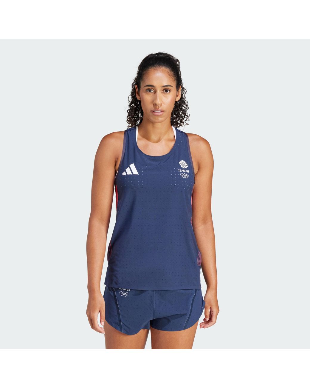 Adidas Originals Blue Team Gb Adizero Running Tank Top